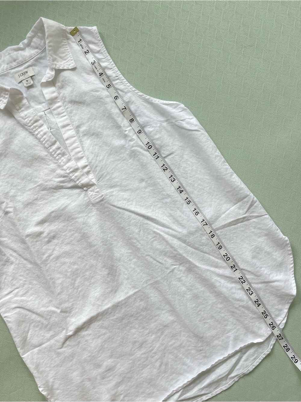 J. Crew White Linen Blend Popover Collared Top - Picture 6 of 7